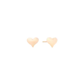 14K Gold Mini Puffy Heart Studs