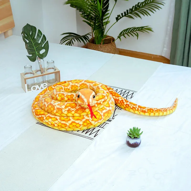 1pc Simulation Plush toys Giant Yellow Snake animals python Cloth Toy Stuffed Dolls Bithday Christmas Gifts For baby Kids