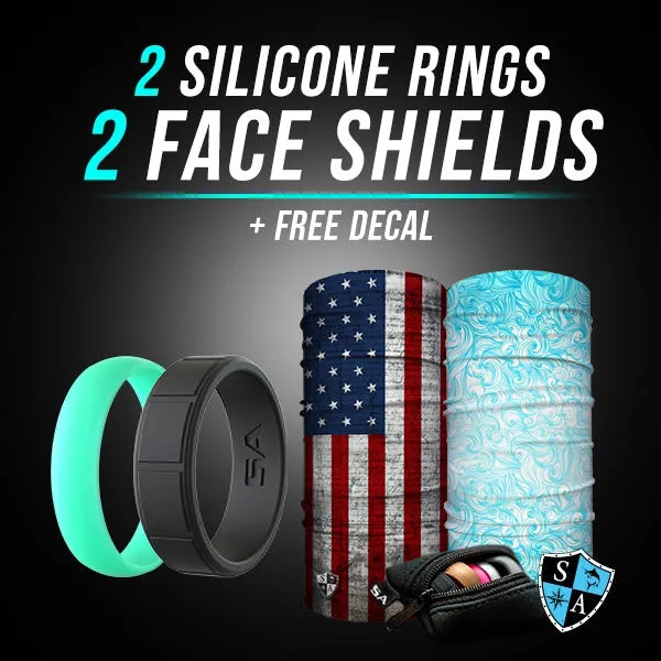 2 SILICONE RINGS   2 FACE SHIELDS   PICK YOUR PACK