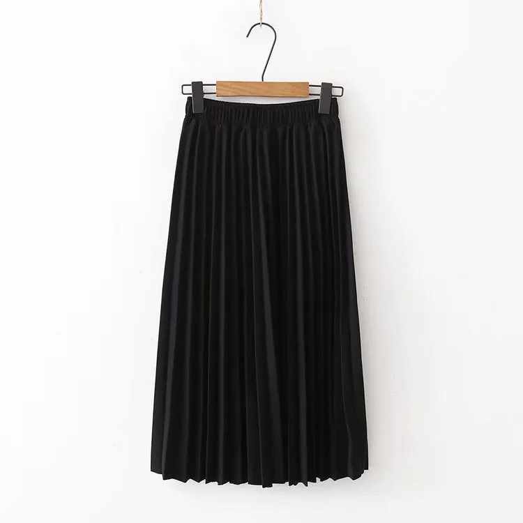 2022 Women Summer A-Line Pleated Skirt High Waist Elegant Pink Skirt Casual Clothes Faldas Jupe Femm