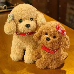 22/28cm Creative Realistic Teddy Dog Lucky Simulation Dog Poodle Plush Toys Handmade Realistic Figure Toy Plush Stuffed Animals