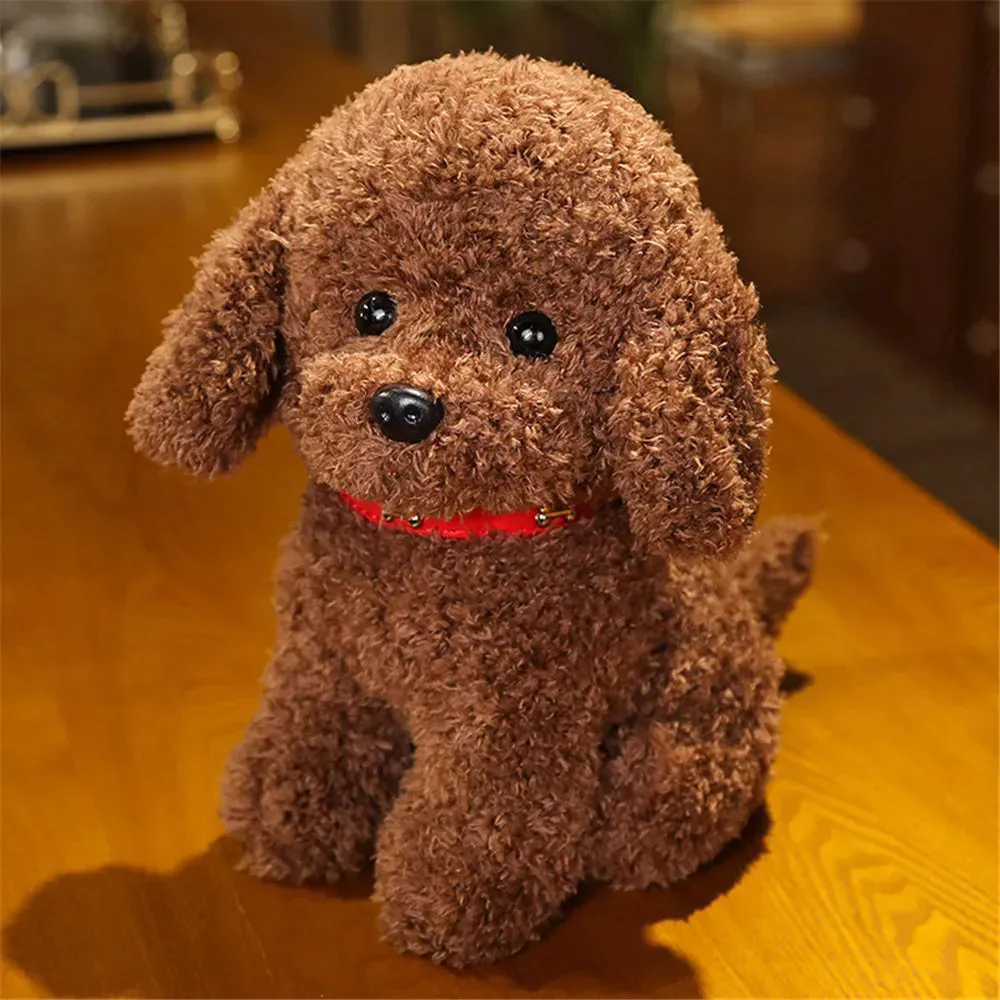 22/28cm Creative Realistic Teddy Dog Lucky Simulation Dog Poodle Plush Toys Handmade Realistic Figure Toy Plush Stuffed Animals