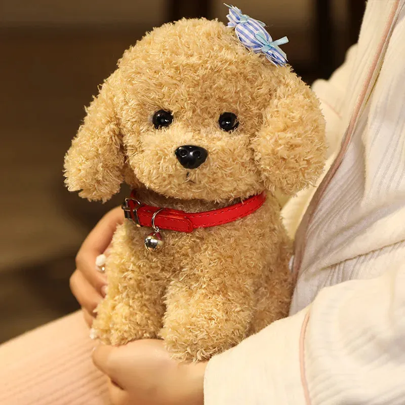 22/28cm Creative Realistic Teddy Dog Lucky Simulation Dog Poodle Plush Toys Handmade Realistic Figure Toy Plush Stuffed Animals