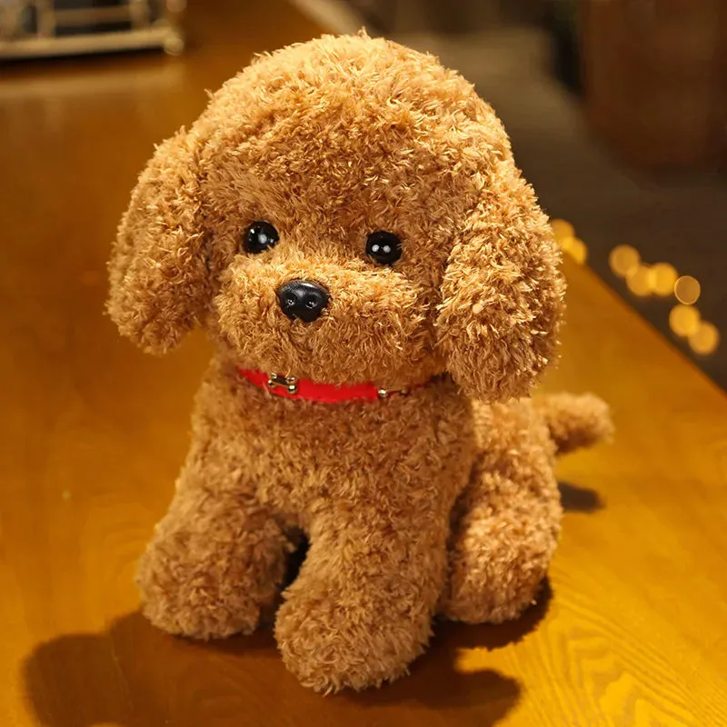 22/28cm Creative Realistic Teddy Dog Lucky Simulation Dog Poodle Plush Toys Handmade Realistic Figure Toy Plush Stuffed Animals