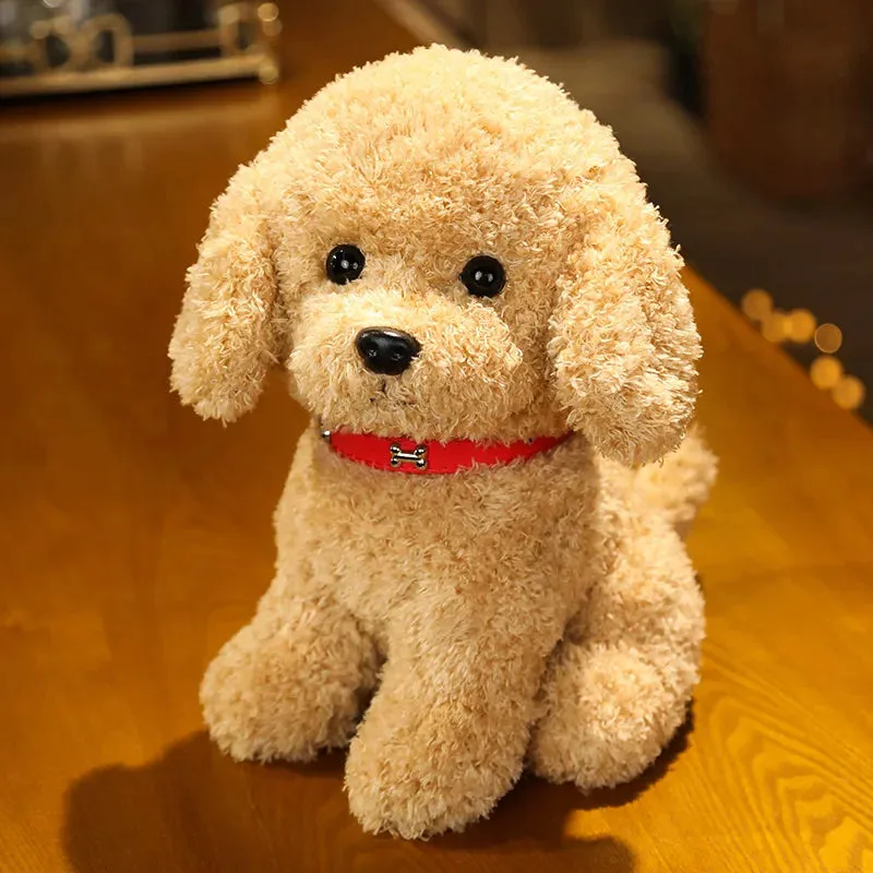 22/28cm Creative Realistic Teddy Dog Lucky Simulation Dog Poodle Plush Toys Handmade Realistic Figure Toy Plush Stuffed Animals