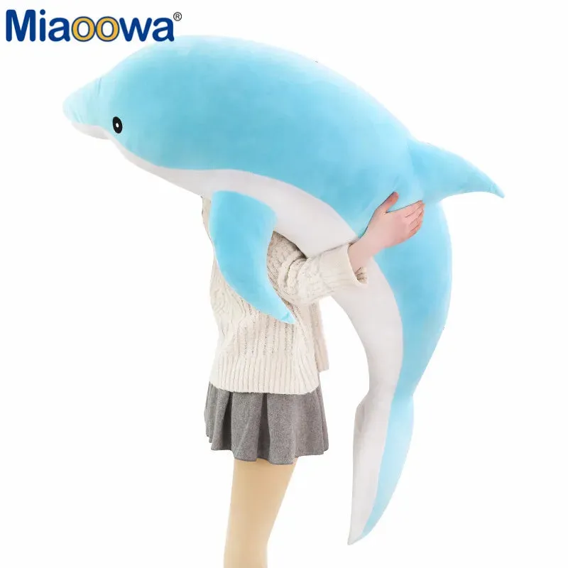 30/50cm Giant Dolphin Plush Toys Stuffed Dolls Animal Pillow Kawaii Office Nap Pillow Kids Toy Christmas Gift for Girls