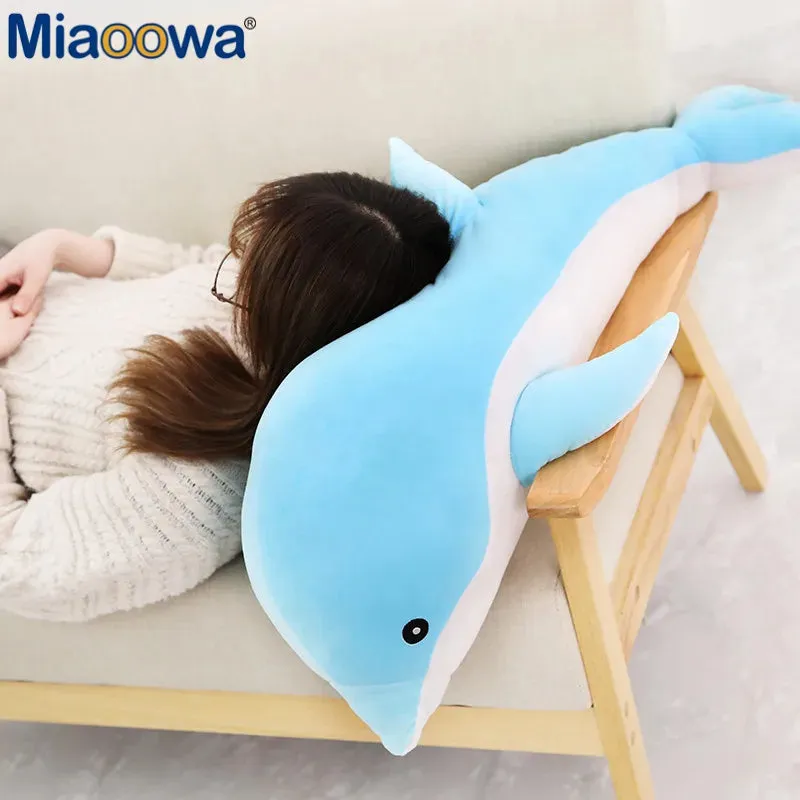 30/50cm Giant Dolphin Plush Toys Stuffed Dolls Animal Pillow Kawaii Office Nap Pillow Kids Toy Christmas Gift for Girls