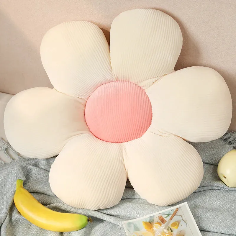 30/75cm six Petal Flower Cushion Girly Room Decor Sunflower Pillow Bay Window Grey Flower Setting for Kids Bedroom Seat Pillow v1