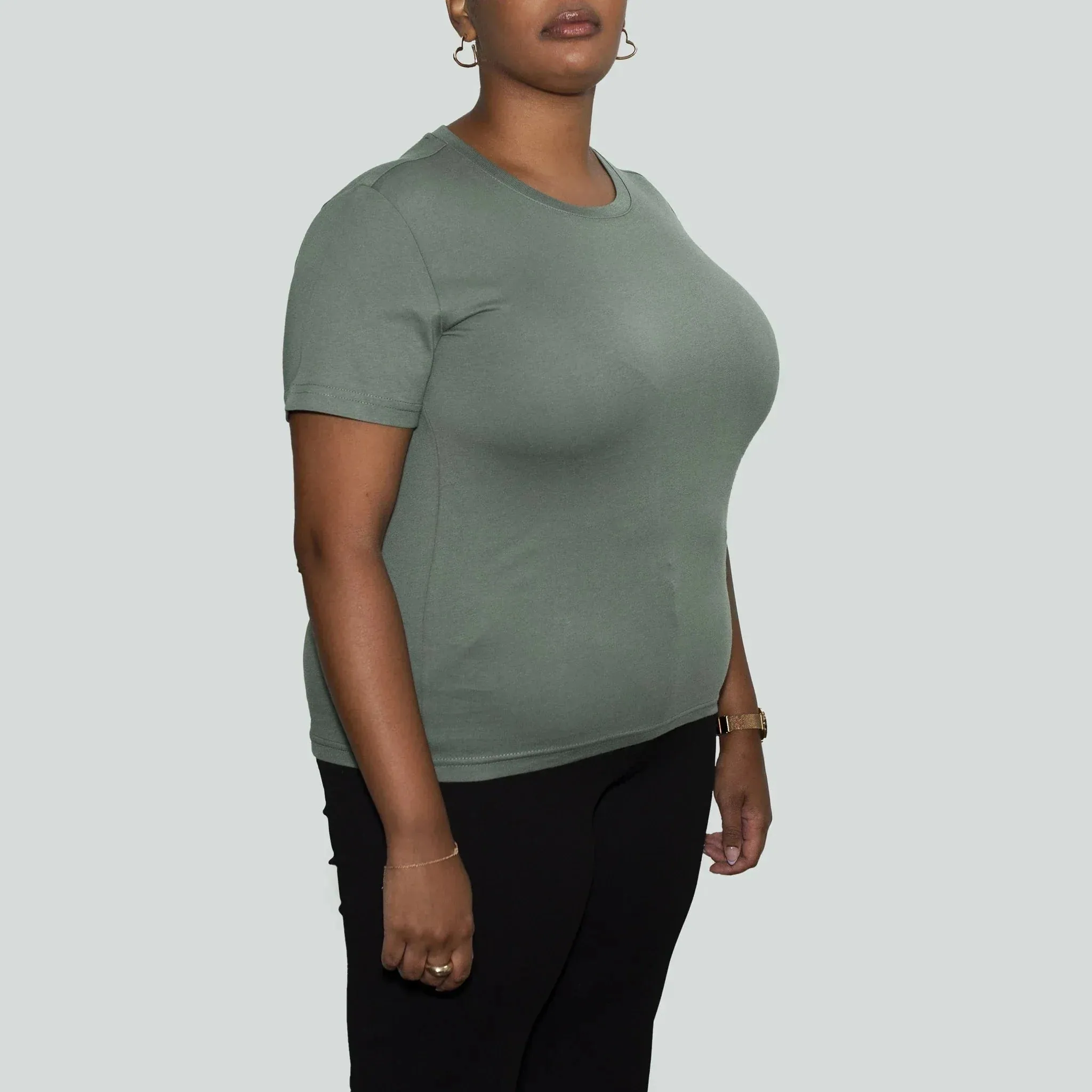 5 Pack | Women’s T-Shirts, Recycled Cotton, Sage