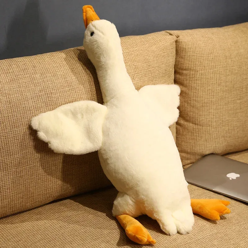 50-130cm Giant Duck Plush Toys Fluffy Sleep Pillow Cute Animal Stuffed Swan Goose Soft Dolls Floor Mat Kids Girls Birthday Gift