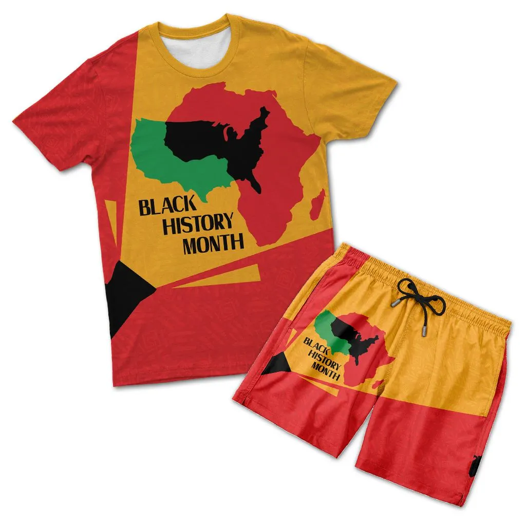 African American Black History Month T-shirt and Shorts Set