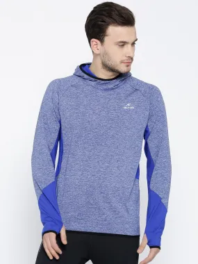 Alcis Men Blue Solid Hooded Sweatshirt