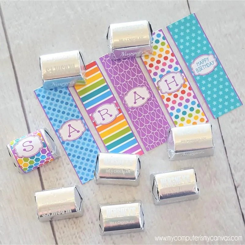 ALPHABET Nugget Wrappers {Rainbow Birthday} PRINTABLE