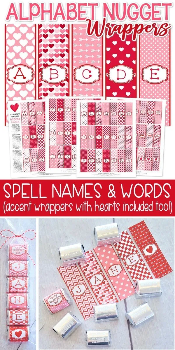 ALPHABET Nugget Wrappers {Valentine} PRINTABLE