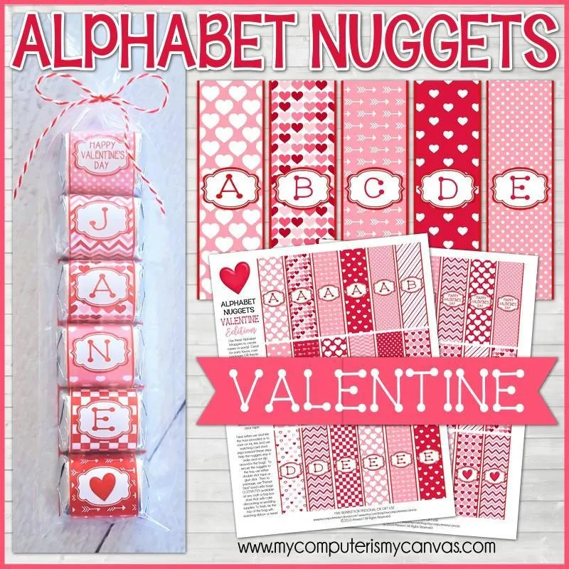 ALPHABET Nugget Wrappers {Valentine} PRINTABLE