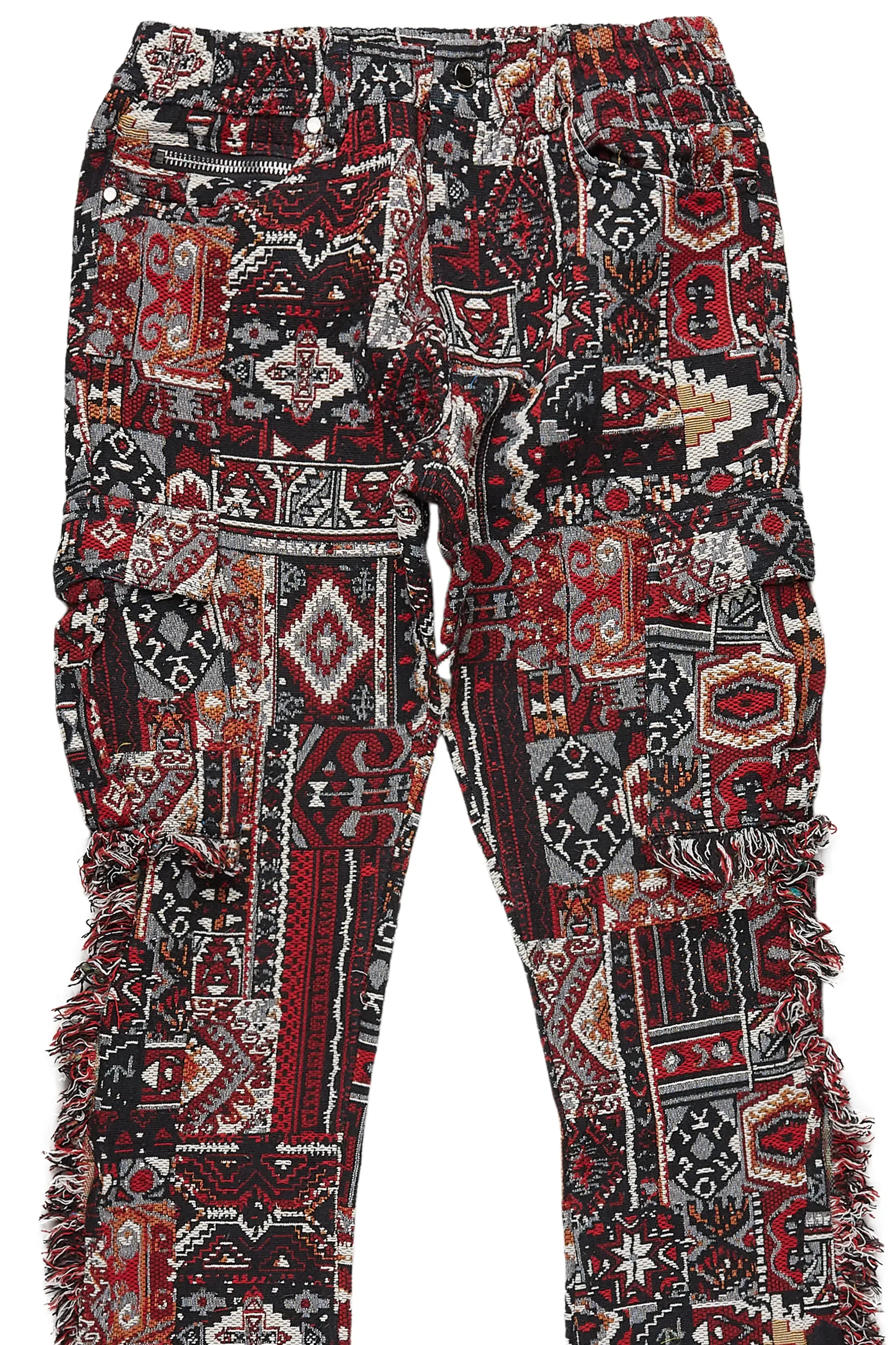 Chic Ayami Black/Multi Slim Flare Pants for Women