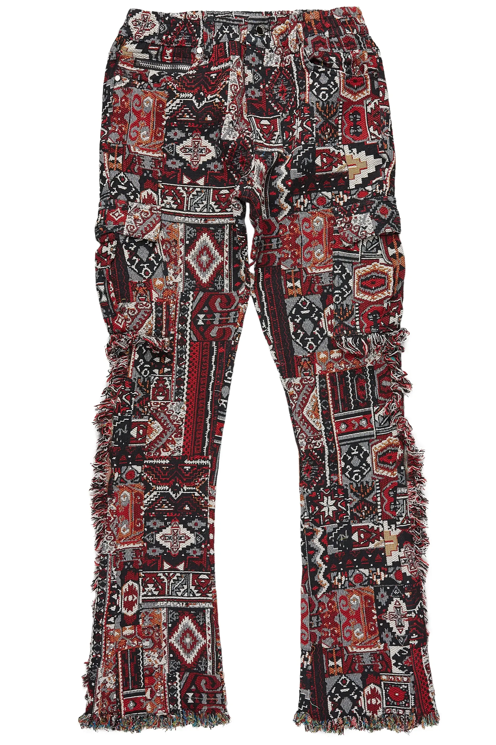 Chic Ayami Black/Multi Slim Flare Pants for Women