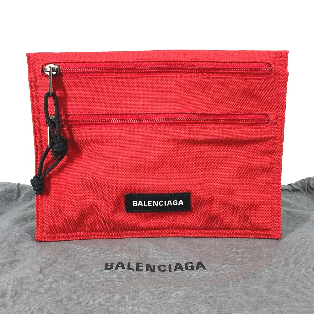 BALENCIAGA Shoulder Bag 618379 Nylon Red Crossbody Explorer Women Used Authentic