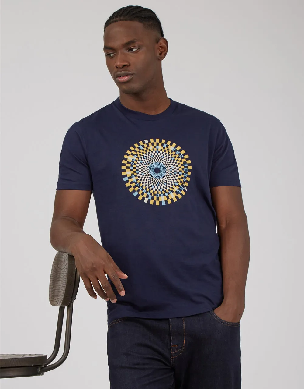 Ben Sherman Ska Check Target Marine T-Shirt