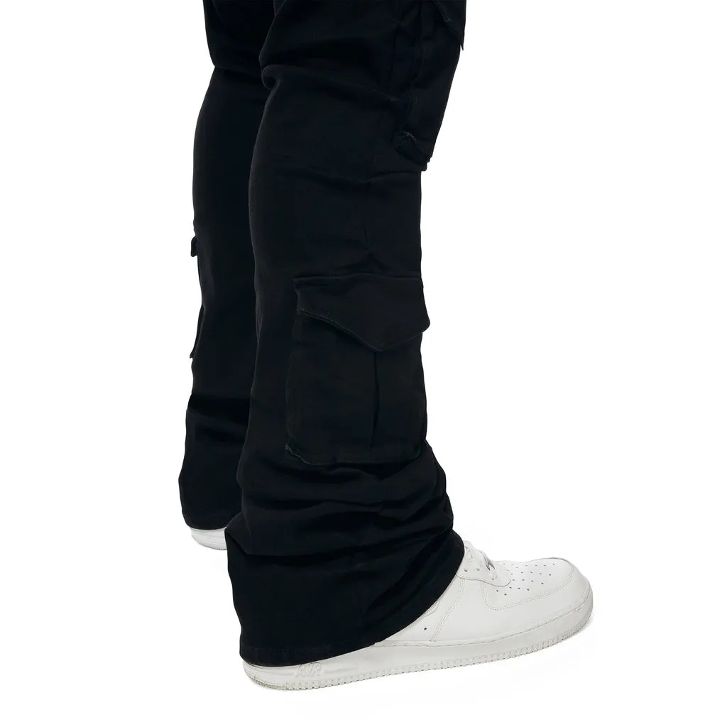 Big And Tall Utility Pocket Twill Pants - Jet Black