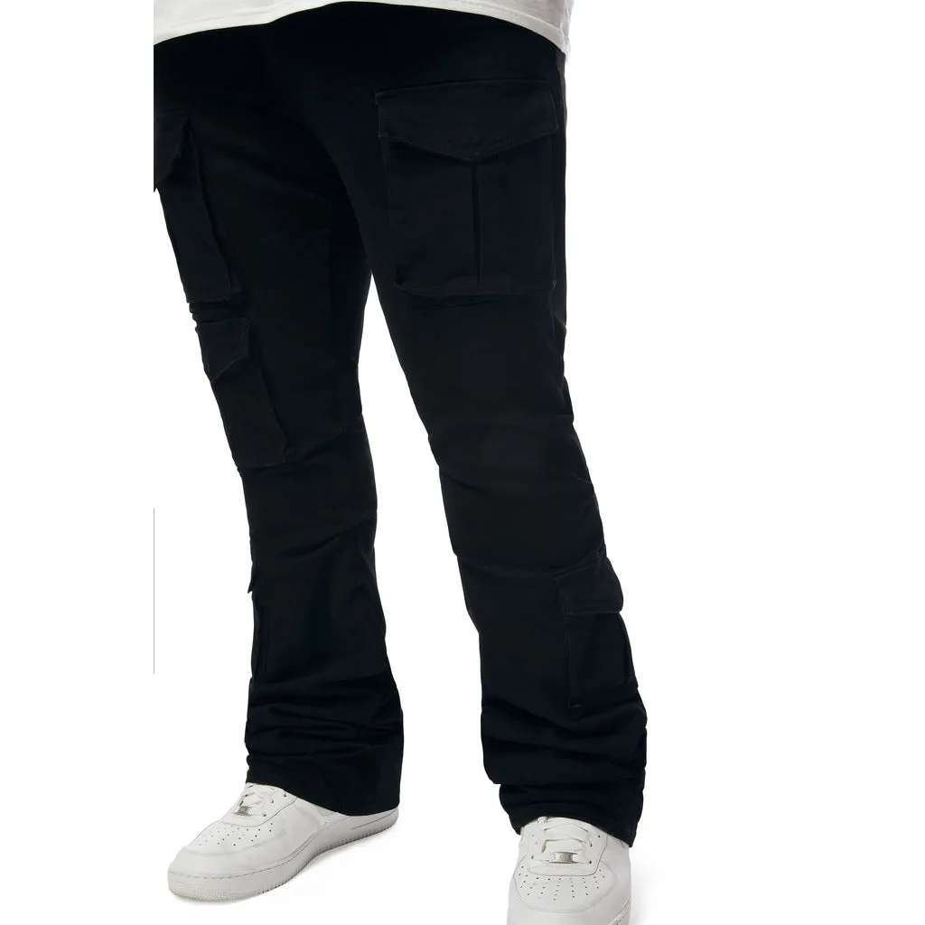 Big And Tall Utility Pocket Twill Pants - Jet Black