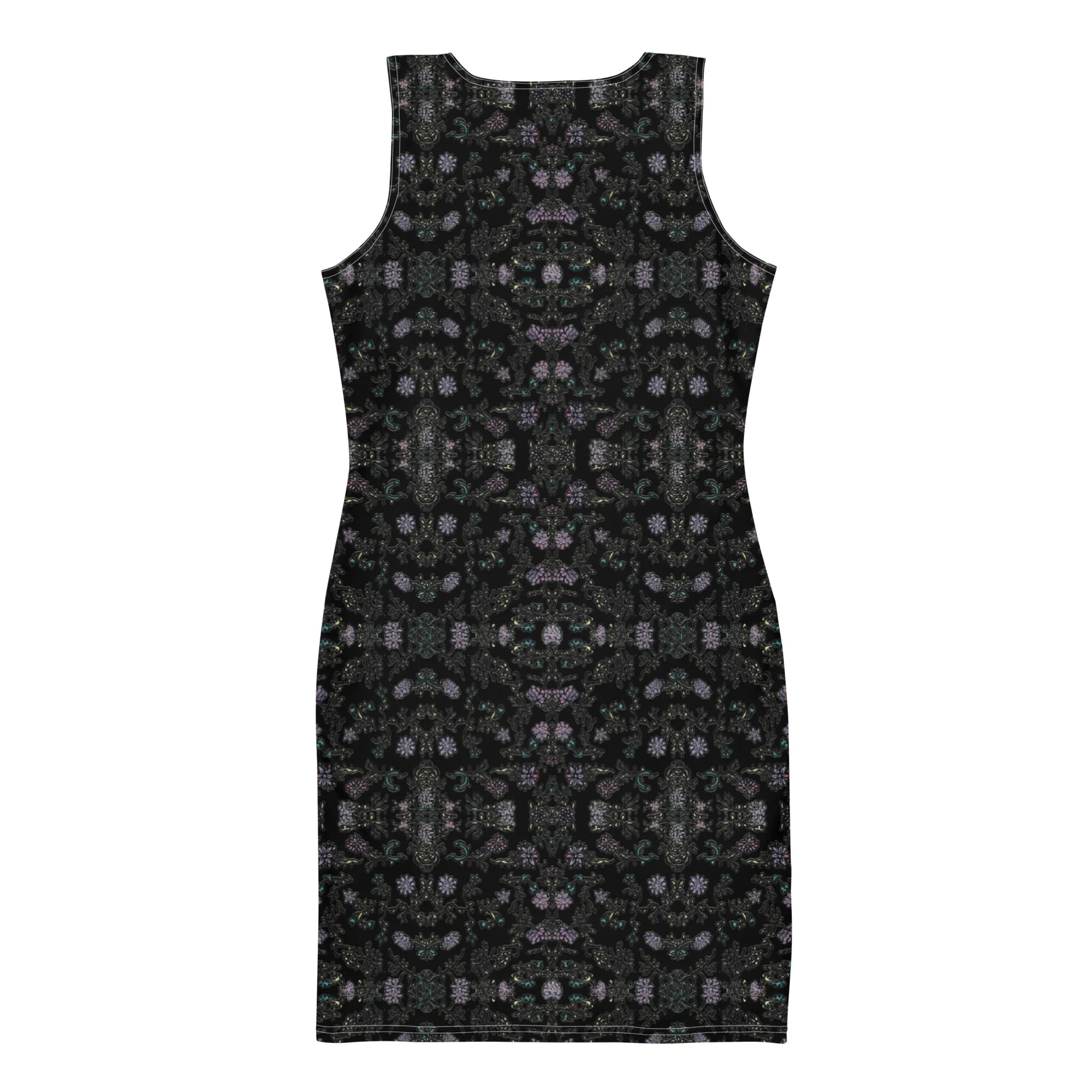 Black Floral Print Sleeveless Dress, Flower Print Elegant Women's Long Comfy Causal Dress- Made in USA/EU/MX