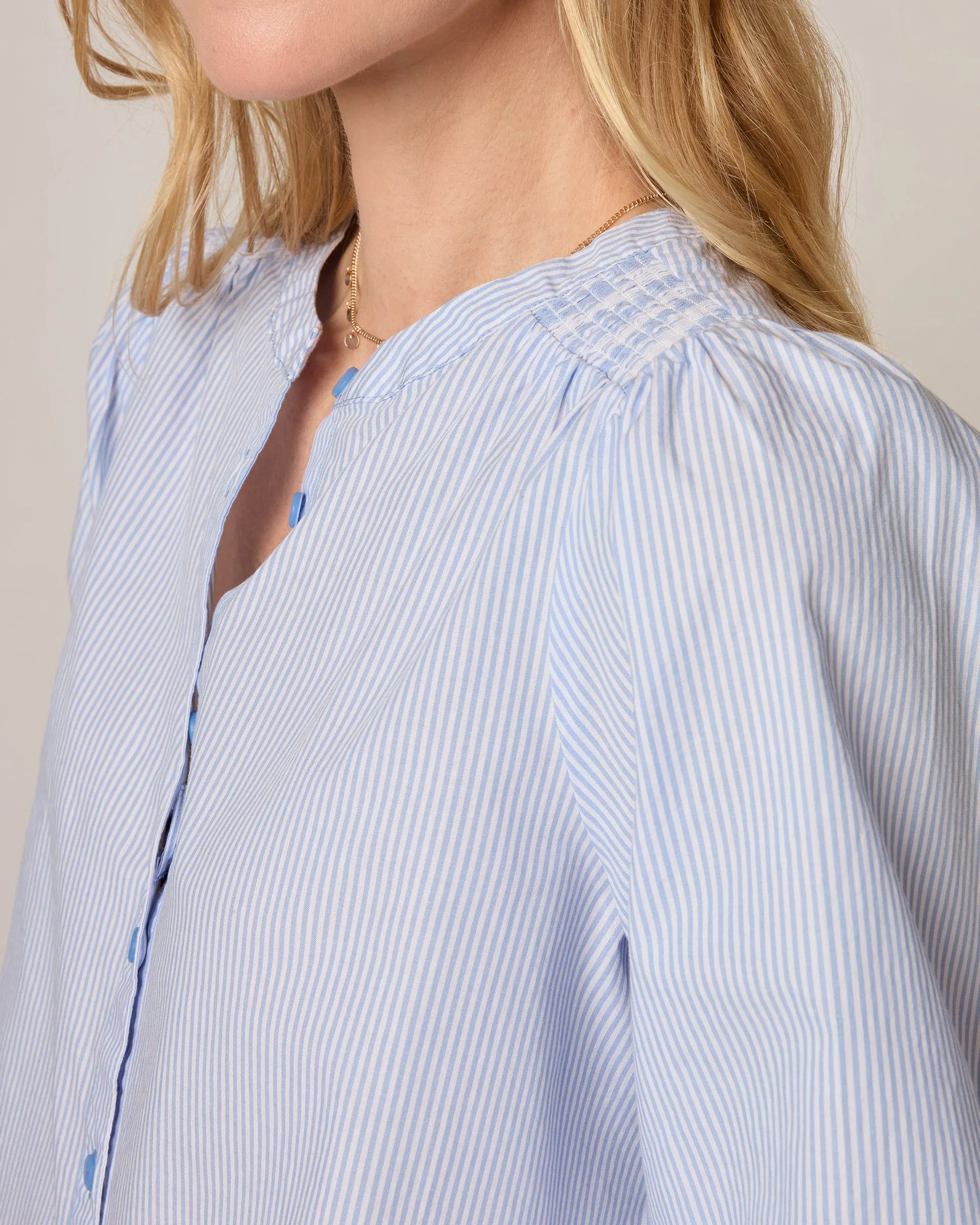 Blair Cotton Button Up Smock Blouse