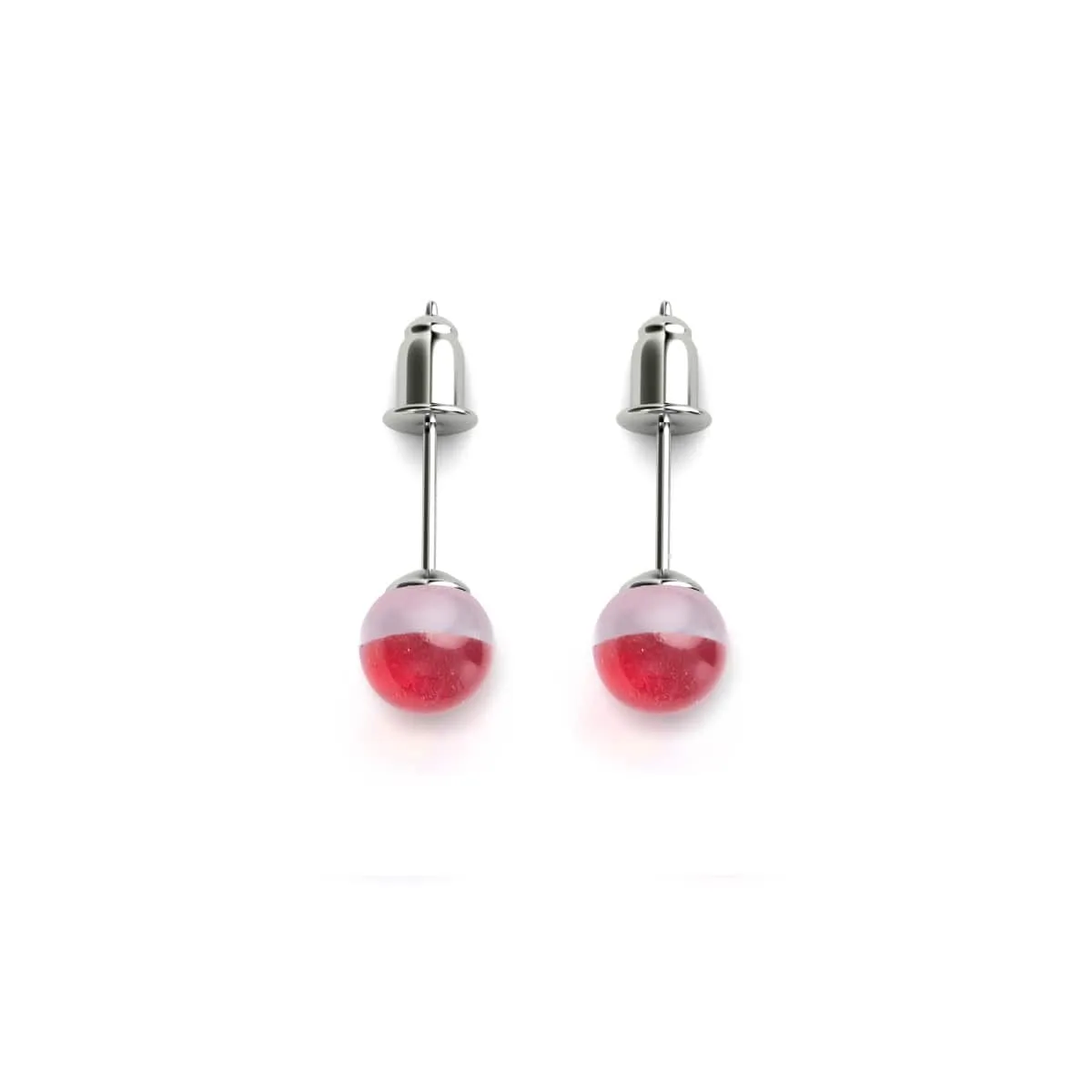 Blood Moon | .925 Sterling Silver | Galaxy Glass Mini Stud Earrings