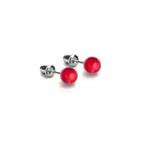 Blood Moon | .925 Sterling Silver | Galaxy Glass Mini Stud Earrings