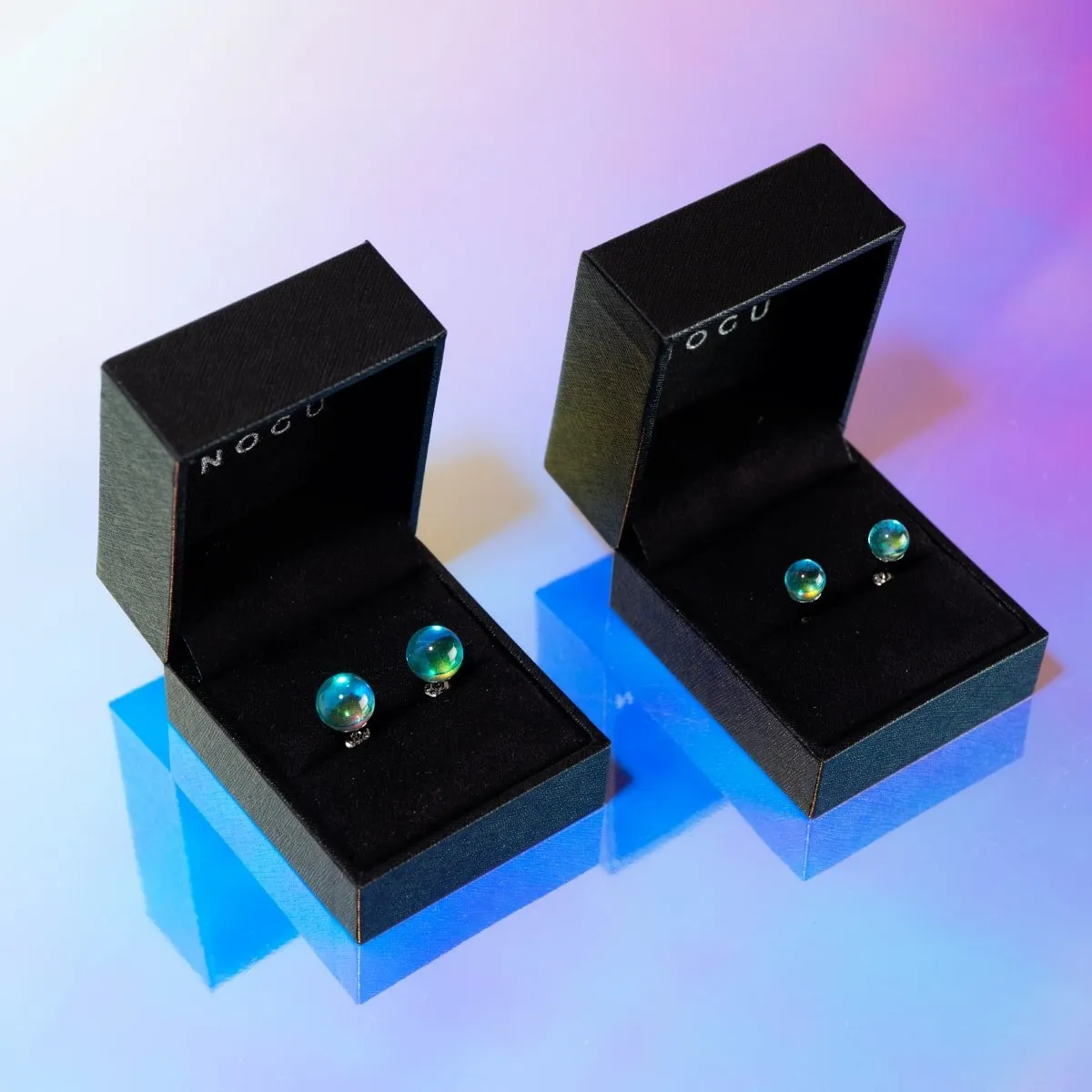 Blue Nebula | .925 Sterling Silver | Galaxy Glass Mini Stud Earrings