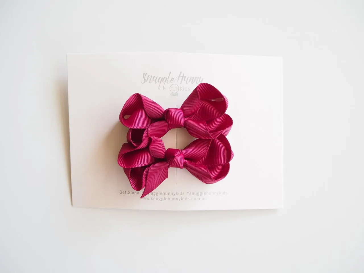 Burgundy Wine Clip Bows - Small Piggy Tail Pair