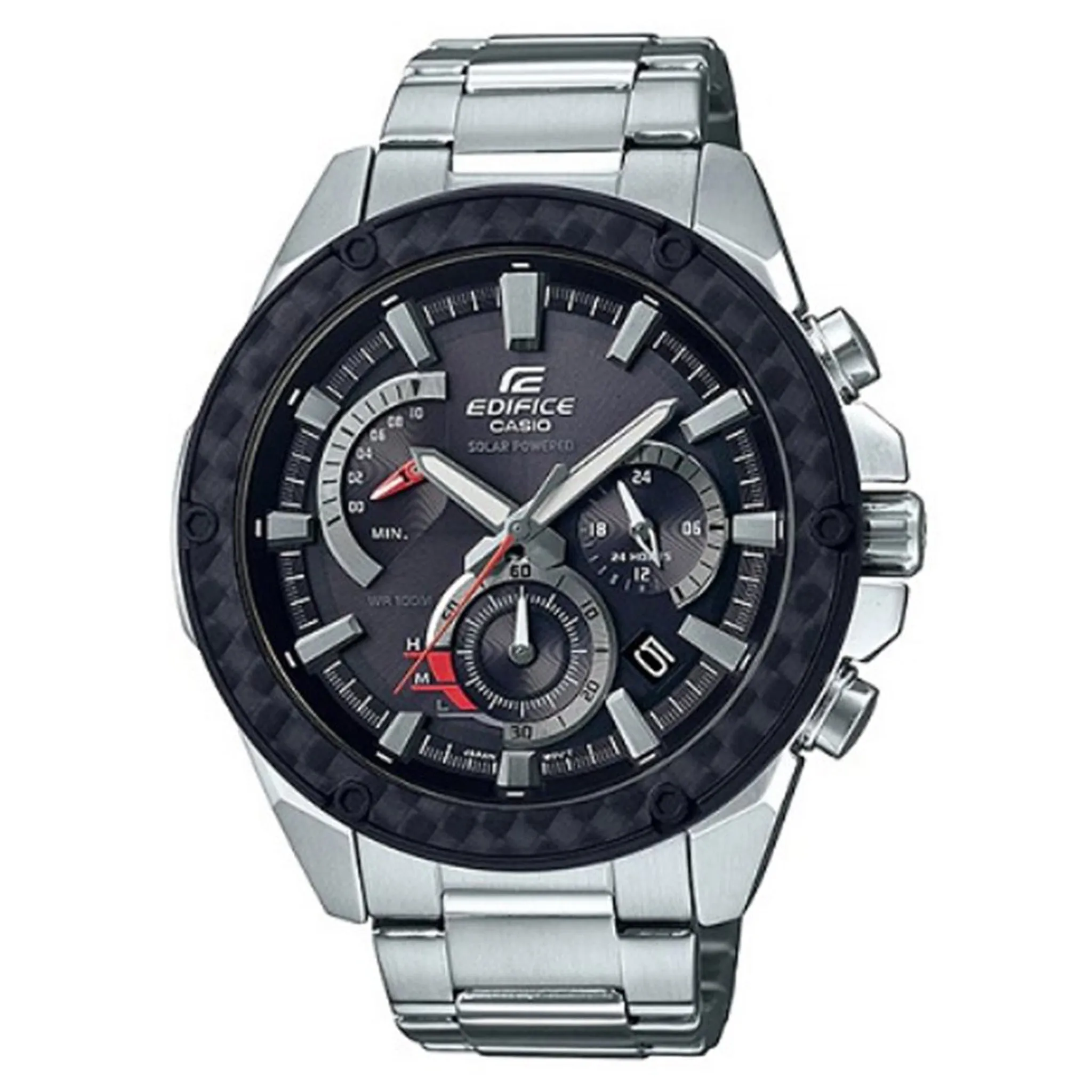 Casio Edifice Stainless Steel Black Dial Solar Chronograph Men's Watch - EQS910D-1A