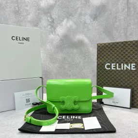 CE Classique Cuir Triomphe Bag Green For Women 9in/22cm