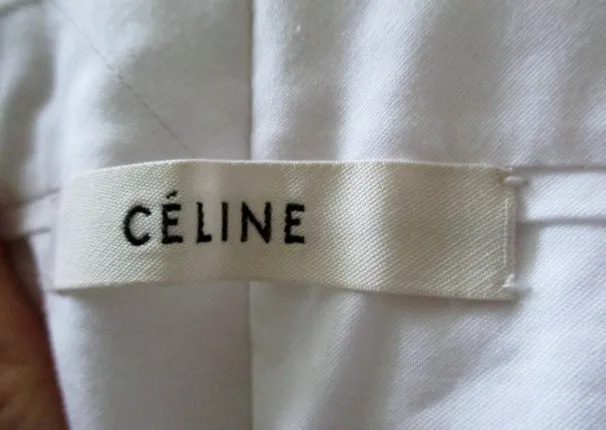 CELINE FRANCE Color Block Stripe Pants Trousers 38 / 6 WHITE PINK GREEN GOLD