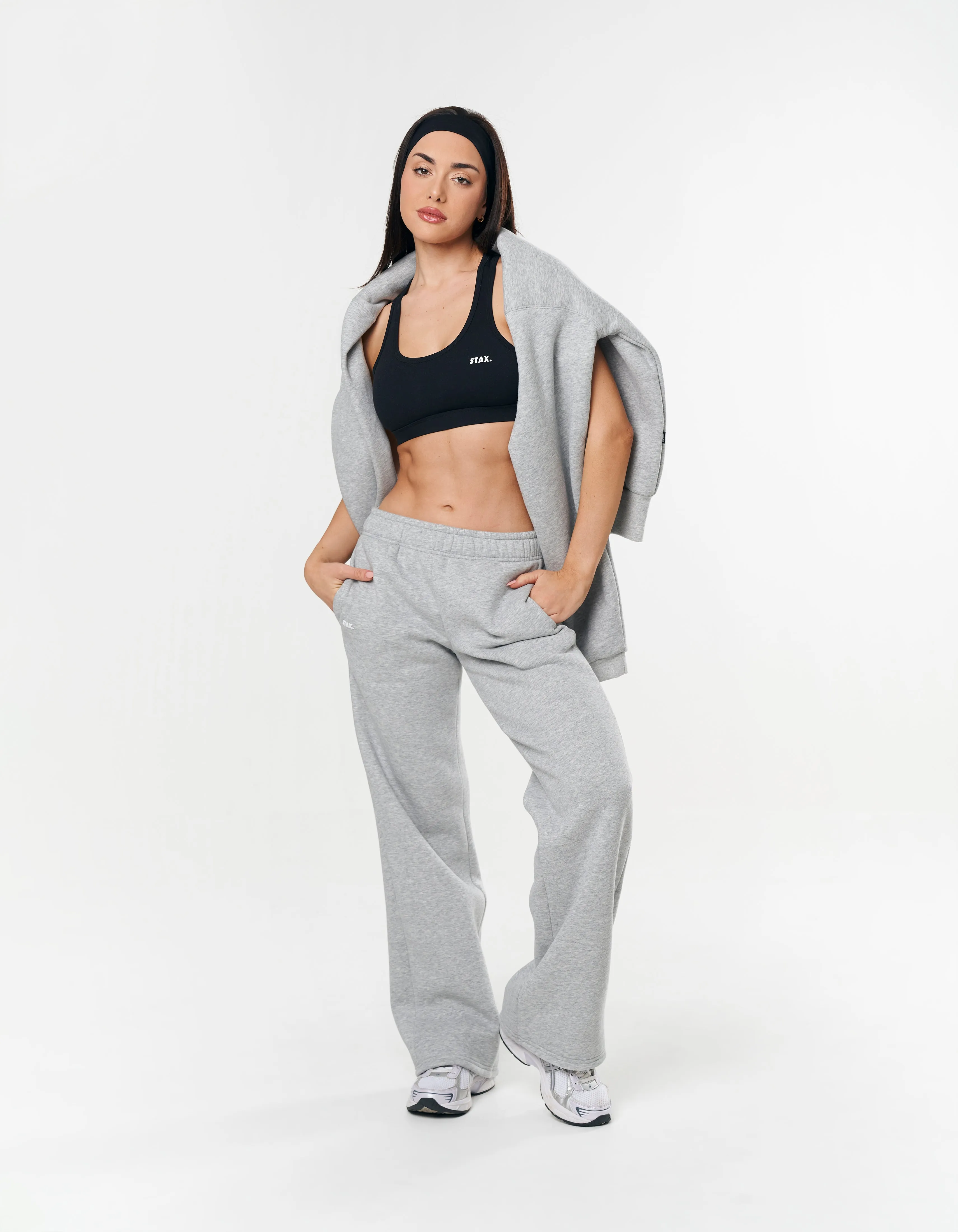 Classic Straight Leg Jogger - Dark Grey Marle