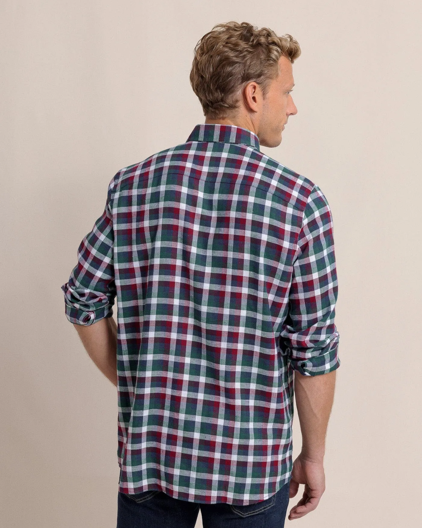 Cobblestone Plaid Beach Flannel Sport Shirt