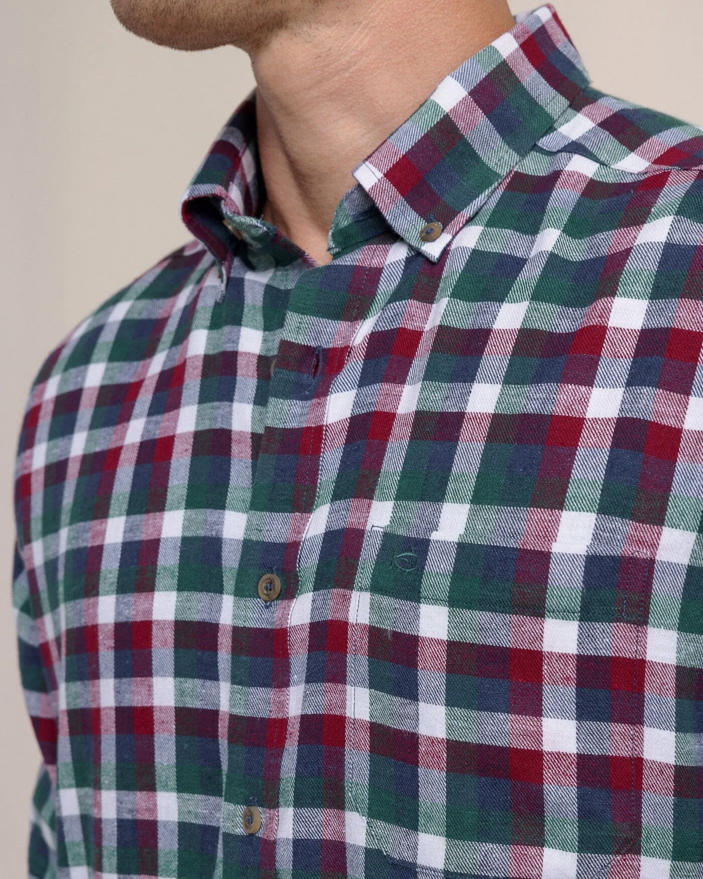 Cobblestone Plaid Beach Flannel Sport Shirt