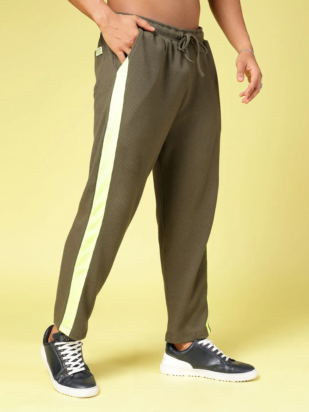 Colorblocked Baggy Trackpants with Drawstring