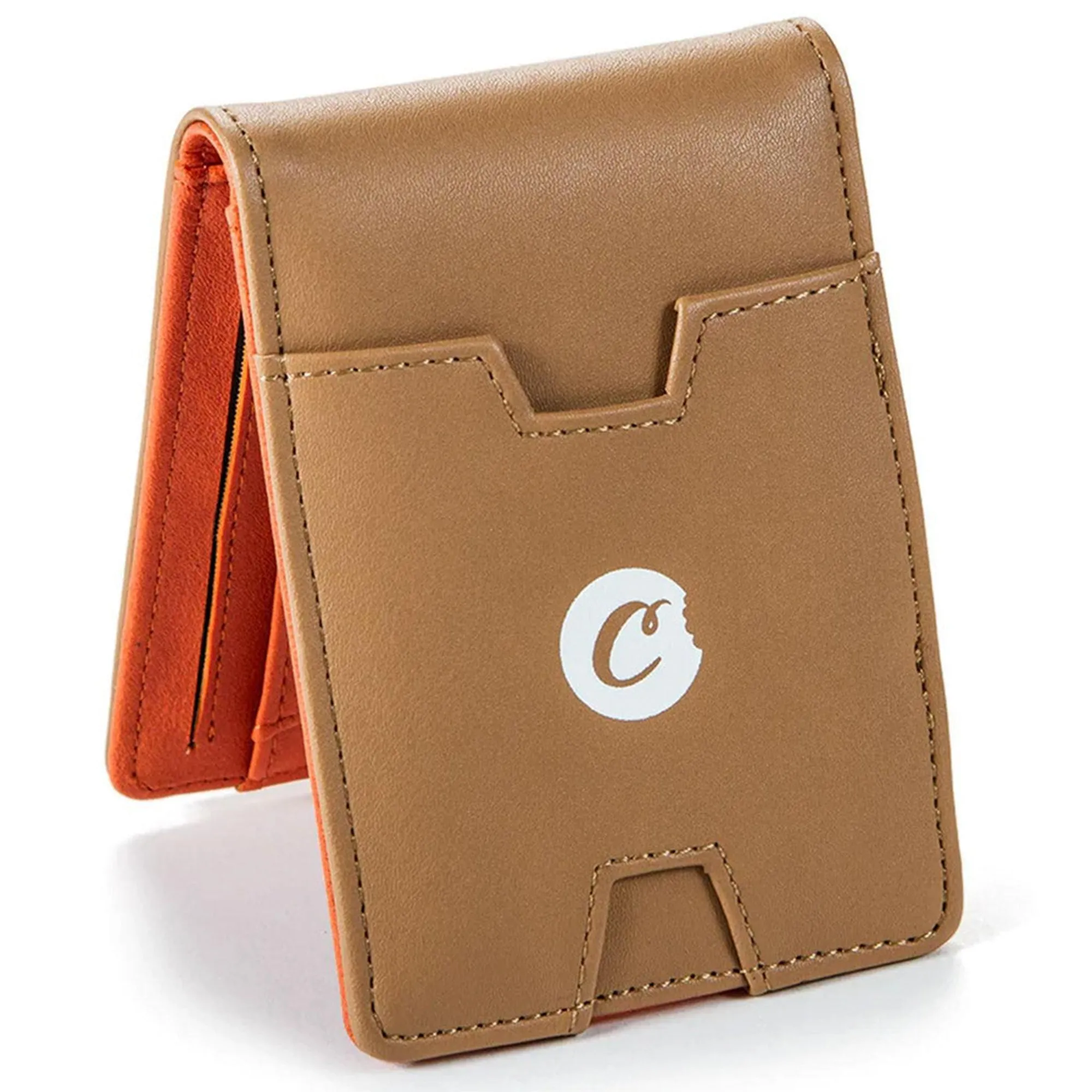 Cookies SF Men Bi-Fold Leather Card Holder (Brown)