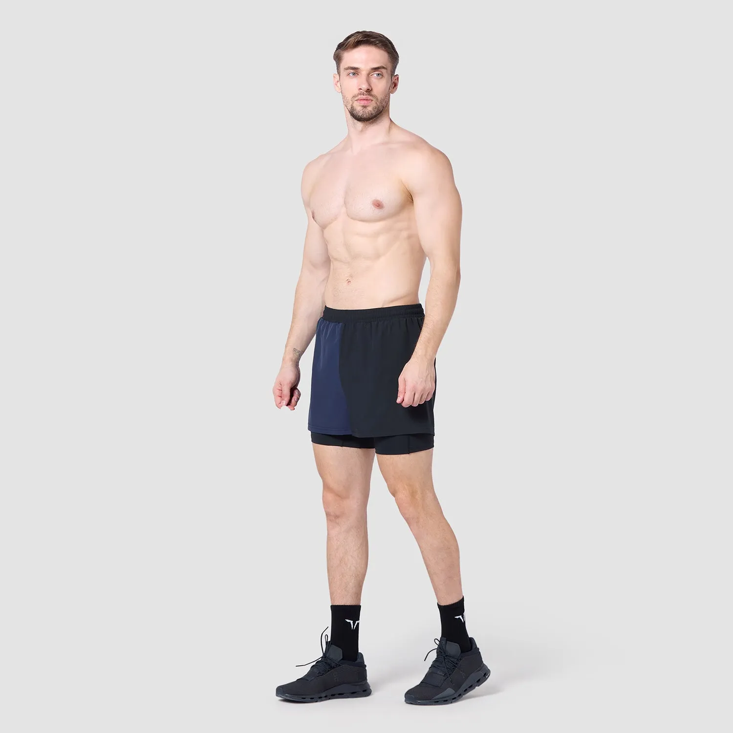 Core 5" Split 2-In-1 Shorts - Black & Navy