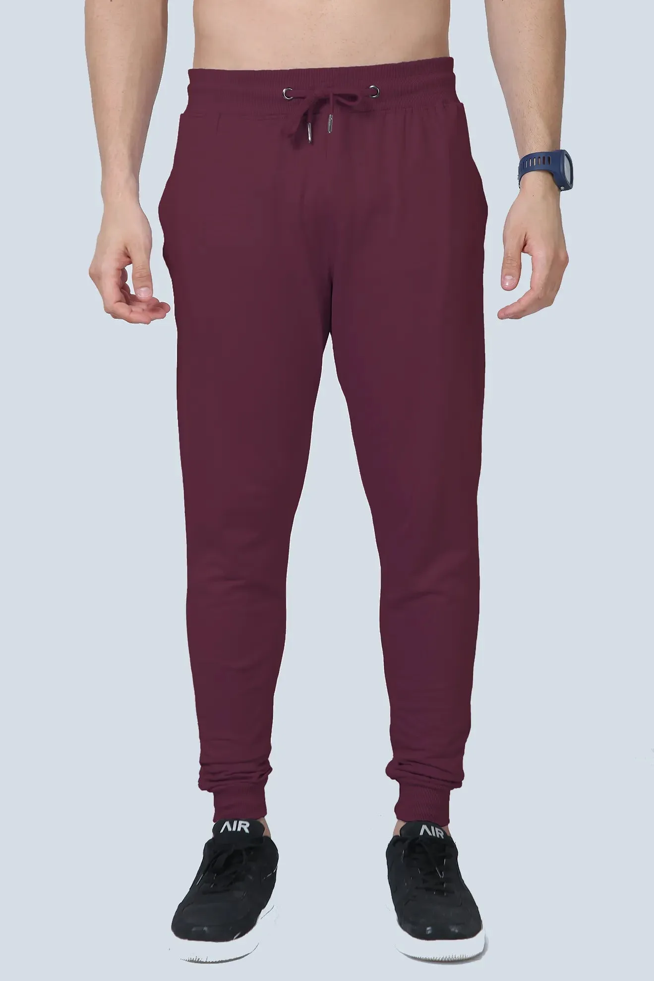 Cotton Joggers for Men in Solid Colours