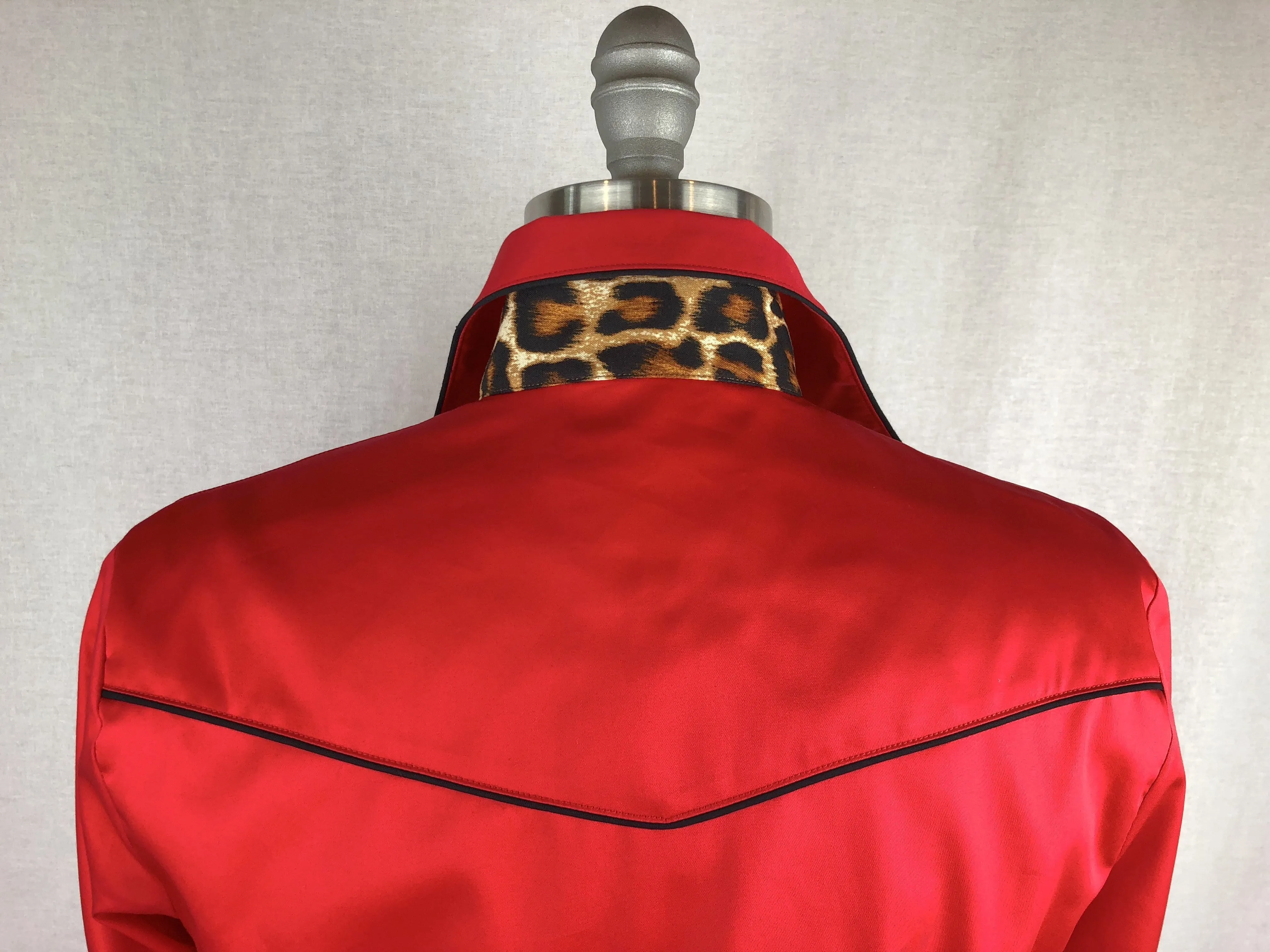 CR Tradition Bright Red Cotton Sateen with Cheetah