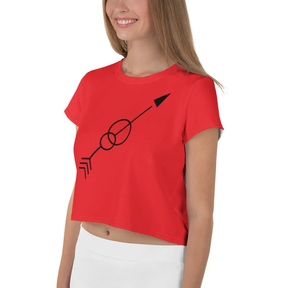 Crop Tee red with arrows