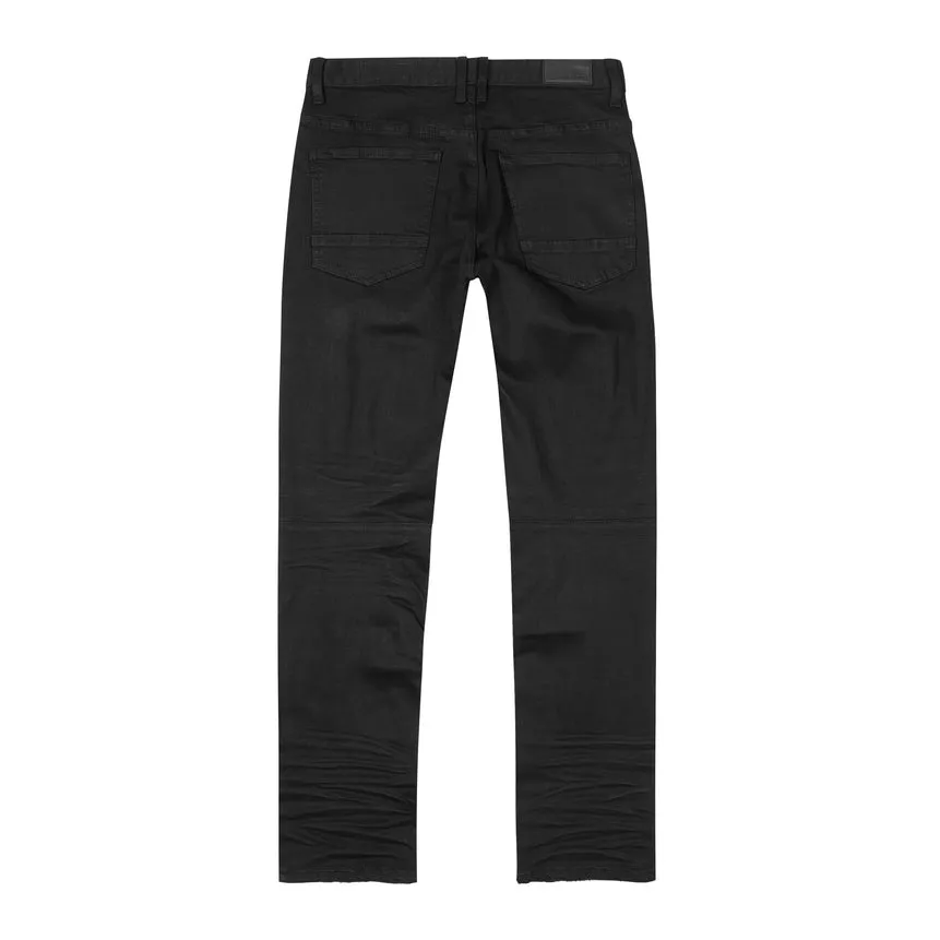 Distressed Rip & Repair Easy Slim Denim Jeans - Jet Black