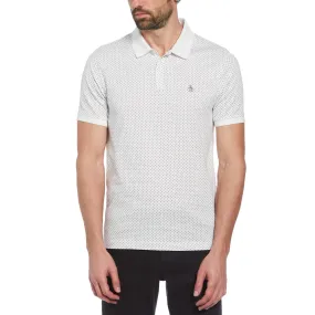 Ditsy Diamond Print Polo