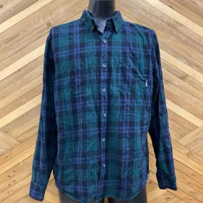 Eddie Bauer - Men's Flannel Shirt - MSRP $95: Black/Green/Blue-men-XL