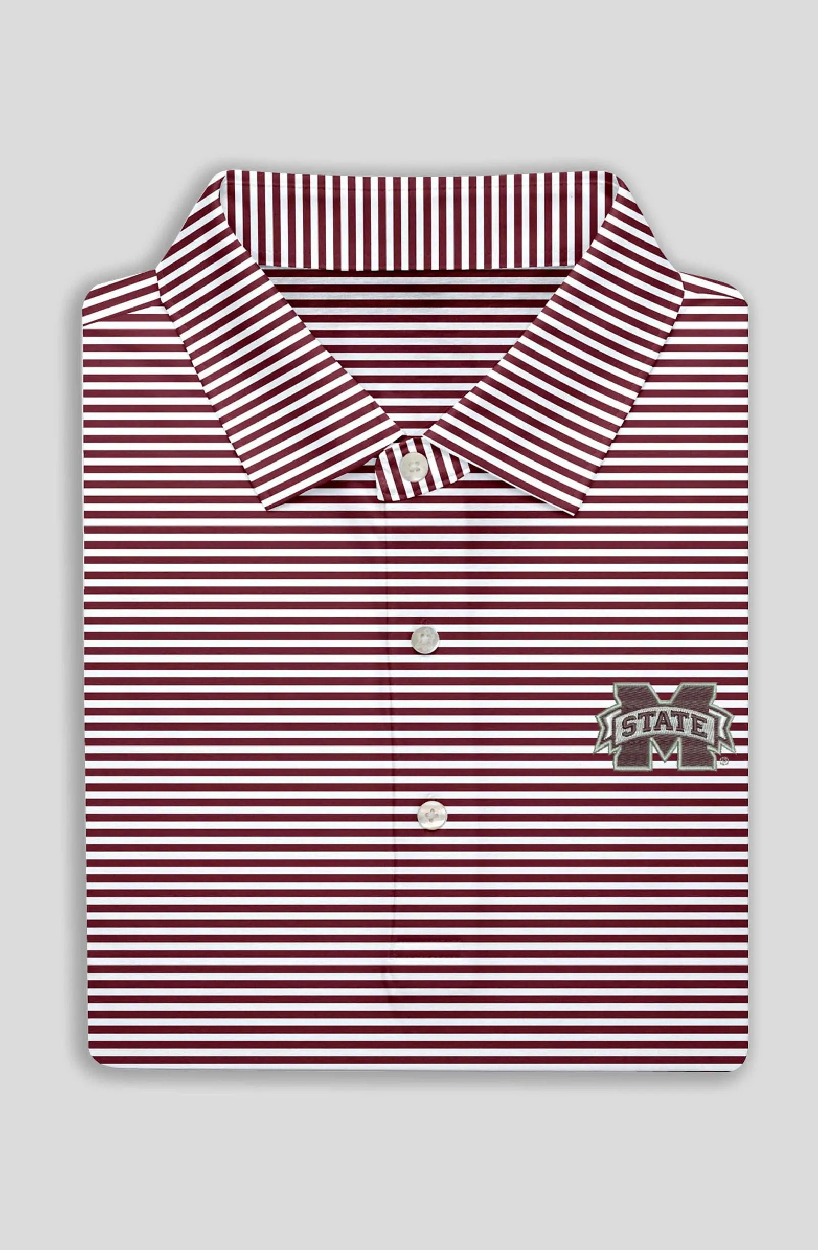 Edward Stripe Performance Polo - Mississippi State University