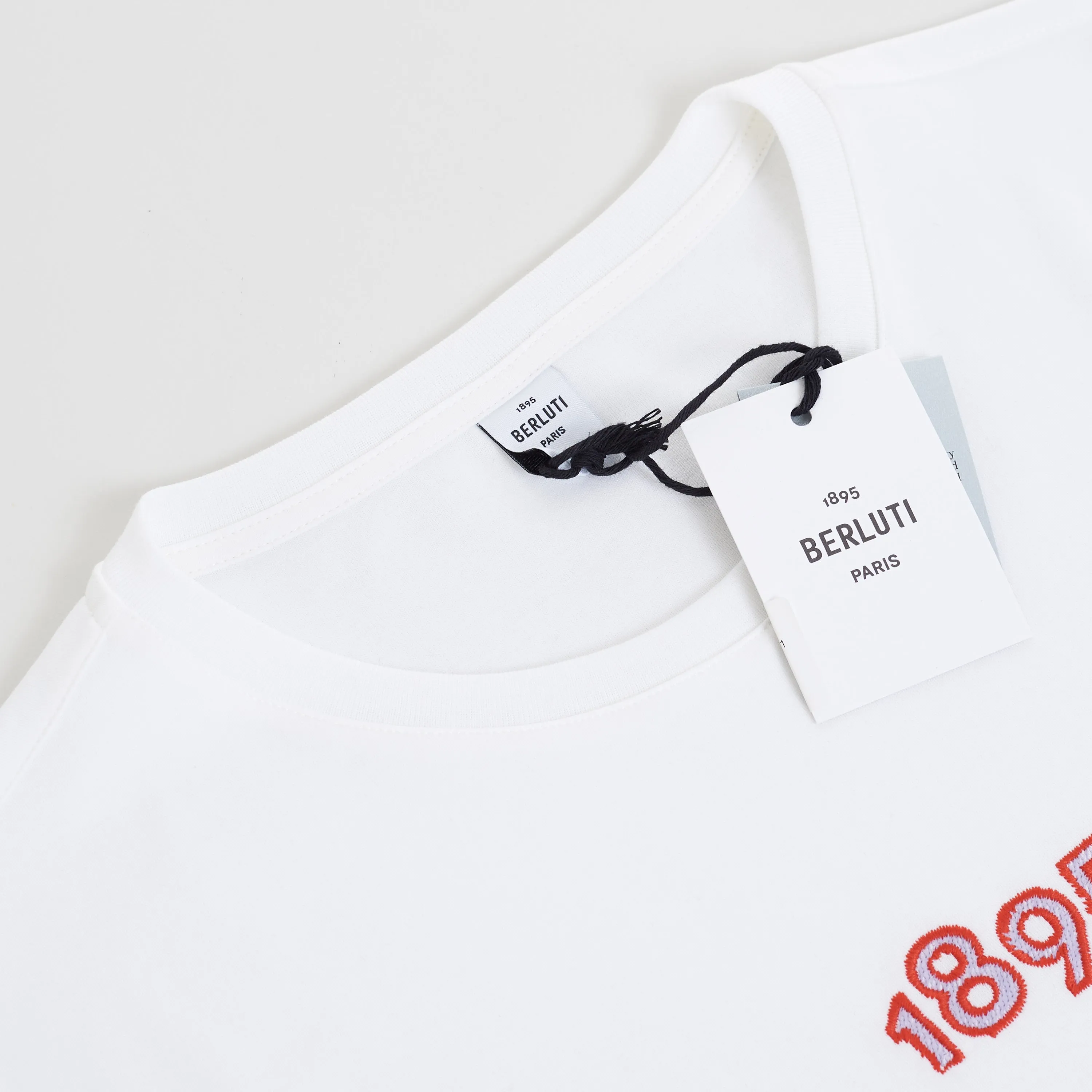 Embroidered Logo T-shirt In Optic White Cotton