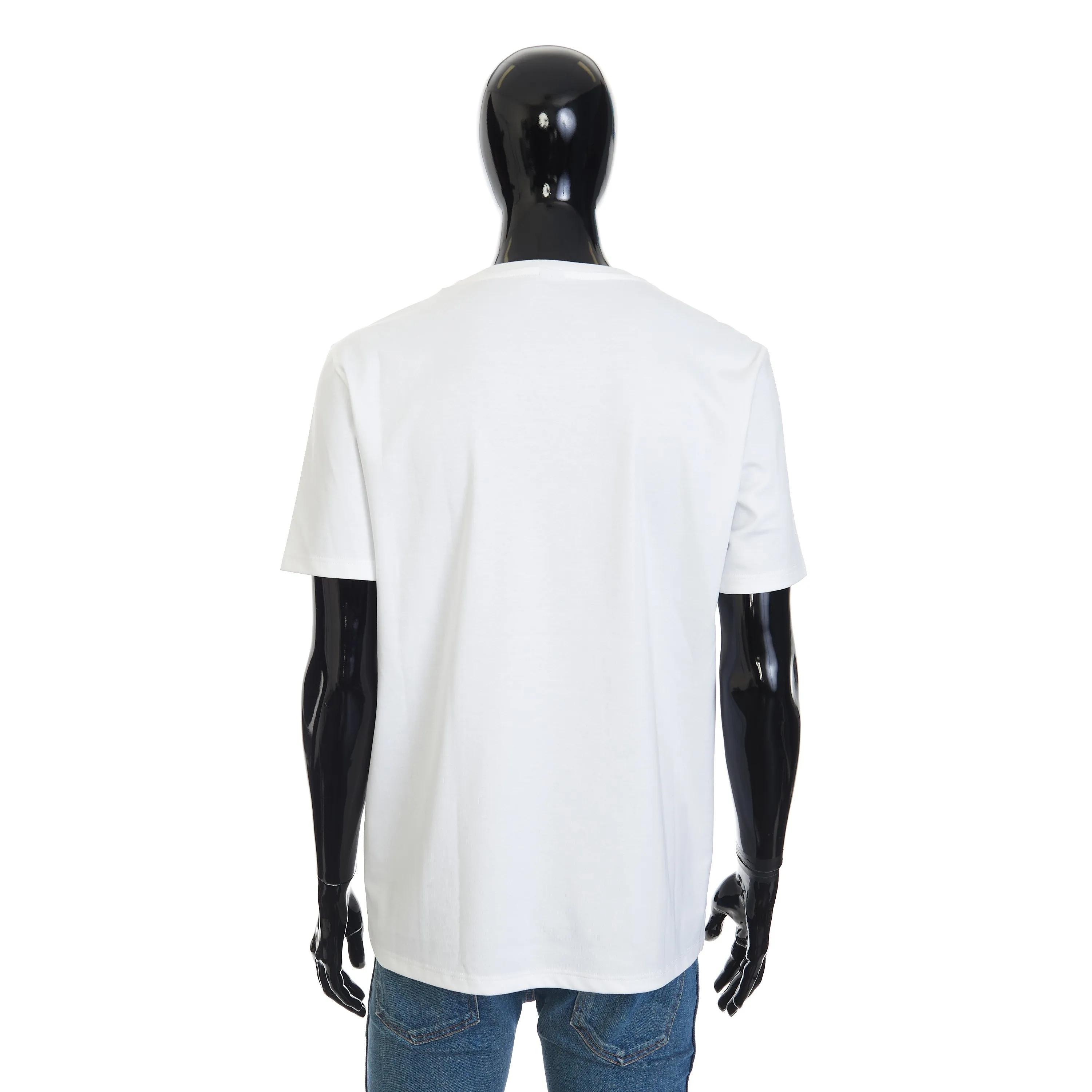 Embroidered Logo T-shirt In Optic White Cotton