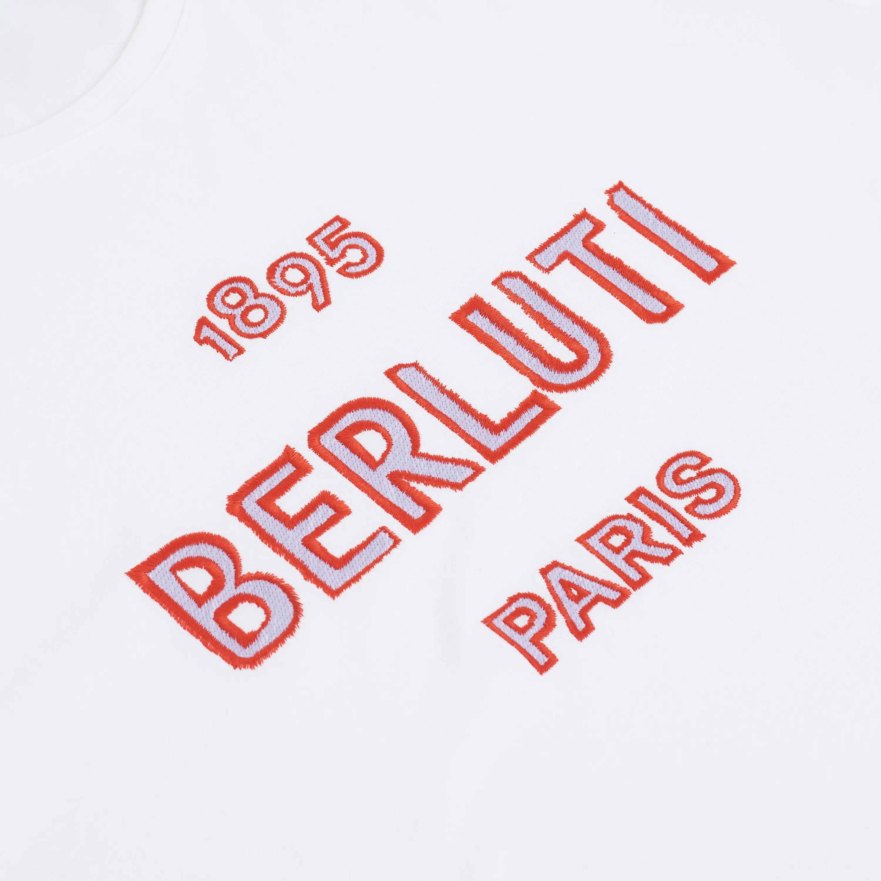 Embroidered Logo T-shirt In Optic White Cotton